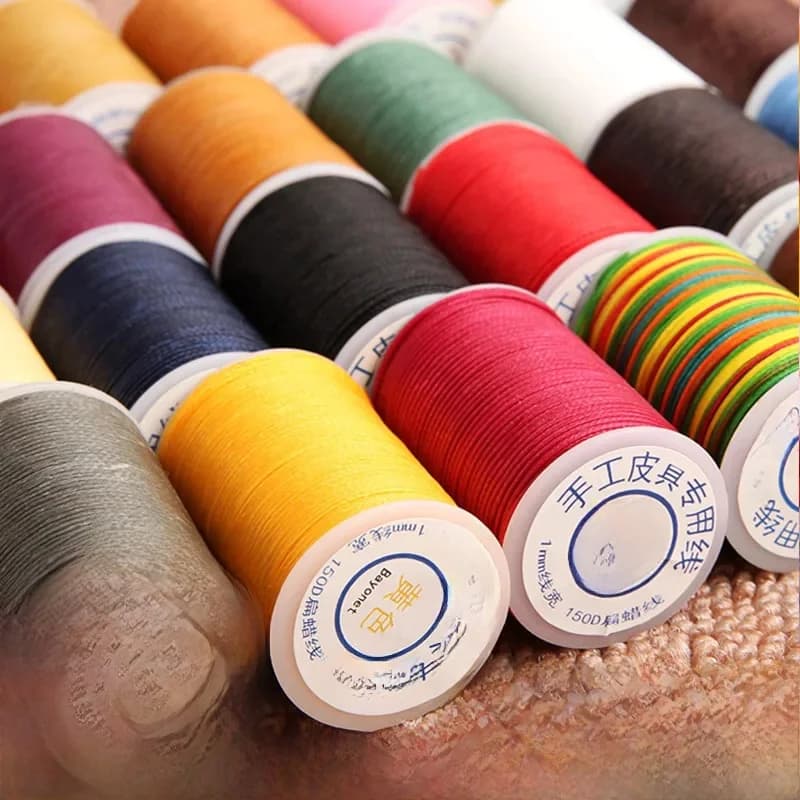Fil de coton en cuir Durable, 1 à 1.2mm, pour bricolage, outil artisanal, couture à la main, enduit de cire