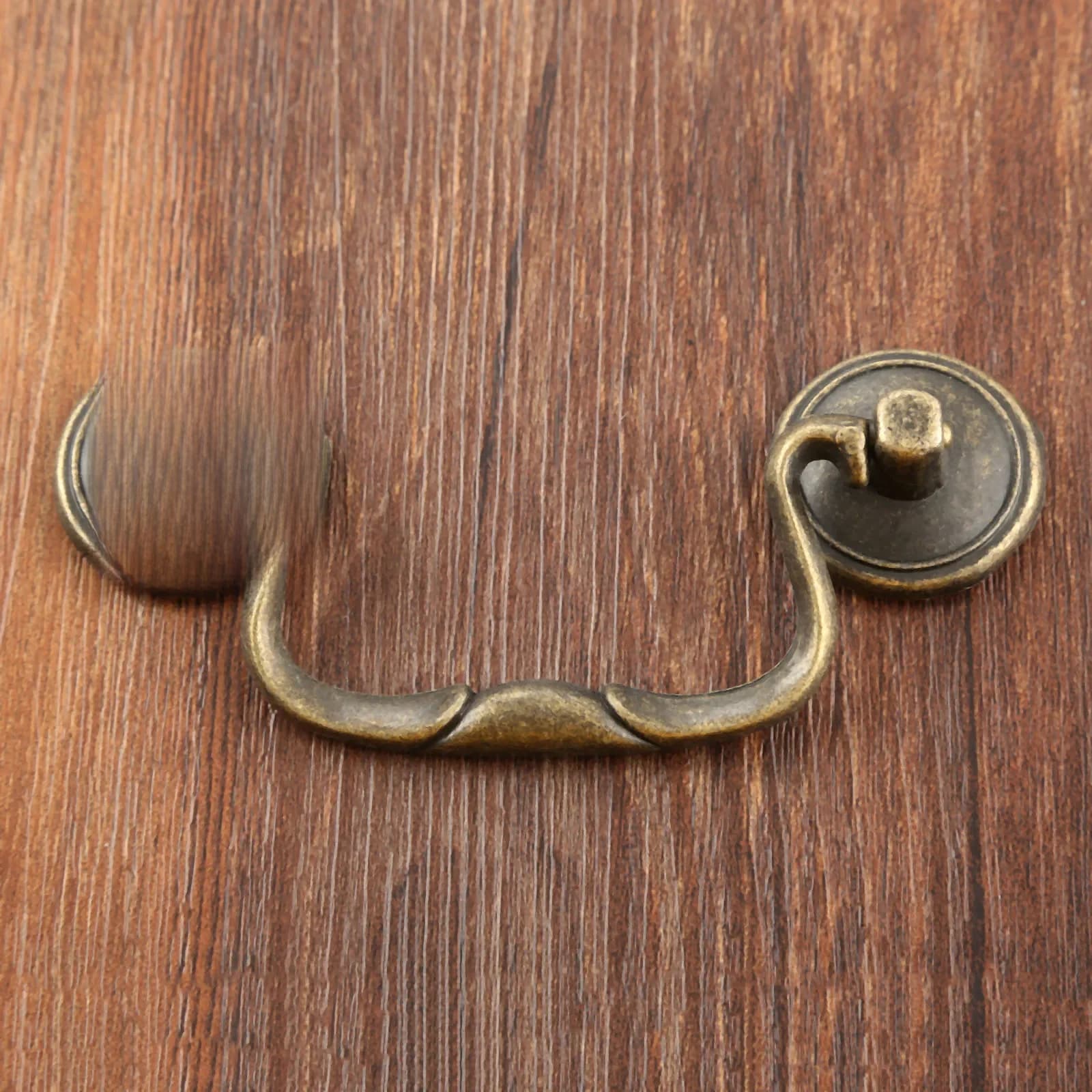 Poignée en bronze antique avec vis, bouton en alliage côtelé vintage, armoire et armoire, porte et meubles, vieux chinois simple, 114x34mm, 1 jeu