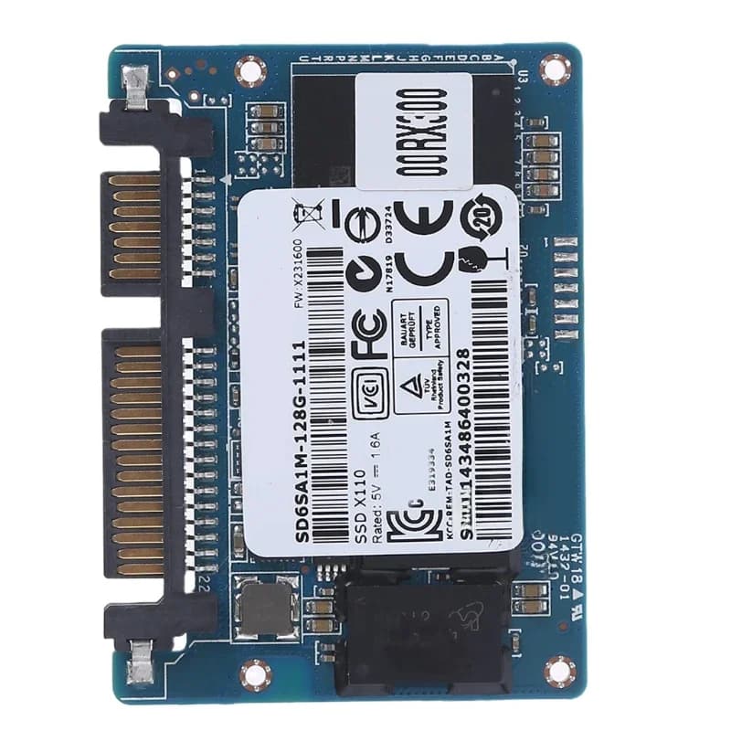 Disque dur SSD, SATA, 8 go, 128 go, demi-mince, pour ordinateur portable, avec Port 7 + 15 broches