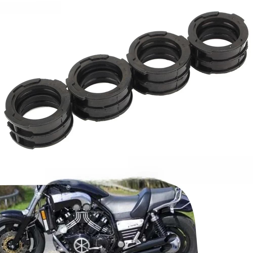 Pour Yamaha VMAX 1200 V-MAX 1200 VMX1200 1985-2007 Interface de carburateur de moto carburateur collecteur d'admission Joint bottes 4 pièces