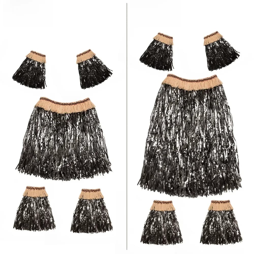 Jupe hawaïenne en herbe, 40/60cm, manches élastiques pour bras, couvre-pieds, jupes en herbe, Costume de danse Hula, décoration de fête, Festival sur la plage