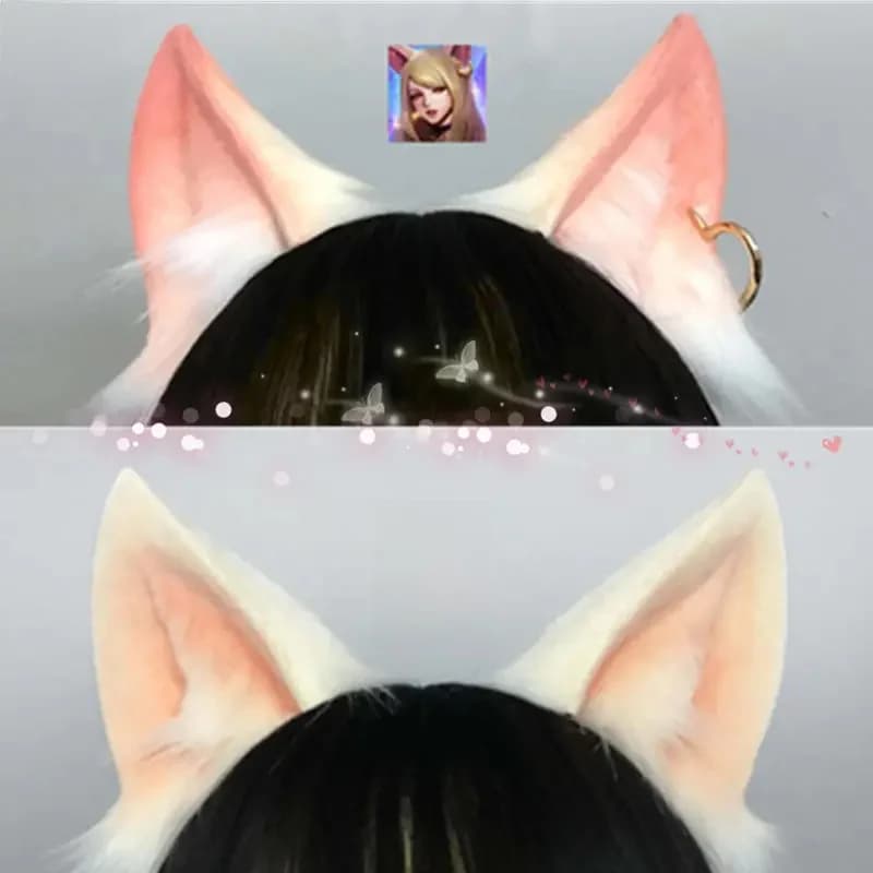 Épingle à cheveux KDA Cat Fox faite à la main, cerceau à cheveux Ahri Cos, accessoire de simulation d'oreille, accessoires de cosplay LOL, bricolage pour Halloween, nouveau