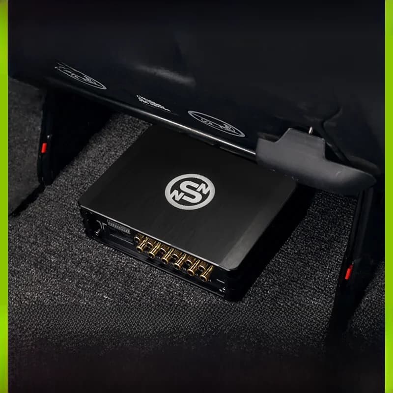 Sennuopu X10 1000W Unité de réglage audio pour voiture, amplificateur automobile 4 canaux classe A 12V avec réglage des basses et lecture audio sans fil
