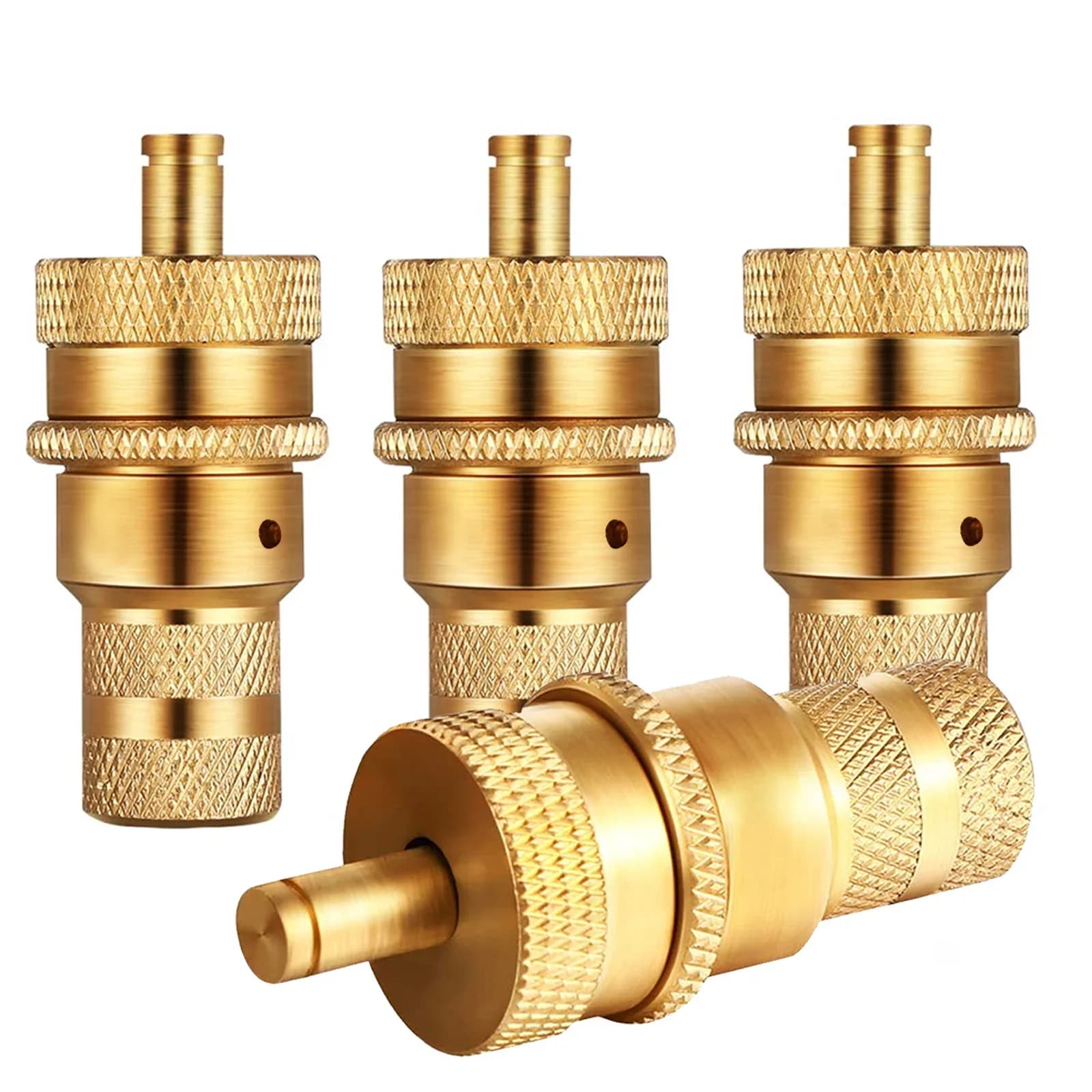 Déflateurs de pneus en laiton universels, 4 pièces, Kit de déflats automatiques pour pneus tout-terrain, 6-30psi, Valve de décharge