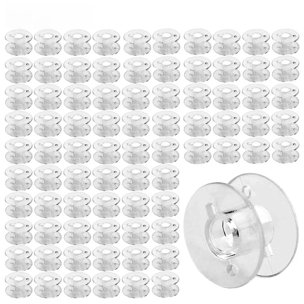 Bobines de Machine à coudre en plastique Transparent, 20/50/100 pièces, pour couture, bobines de broderie, accessoires de Machine à coudre