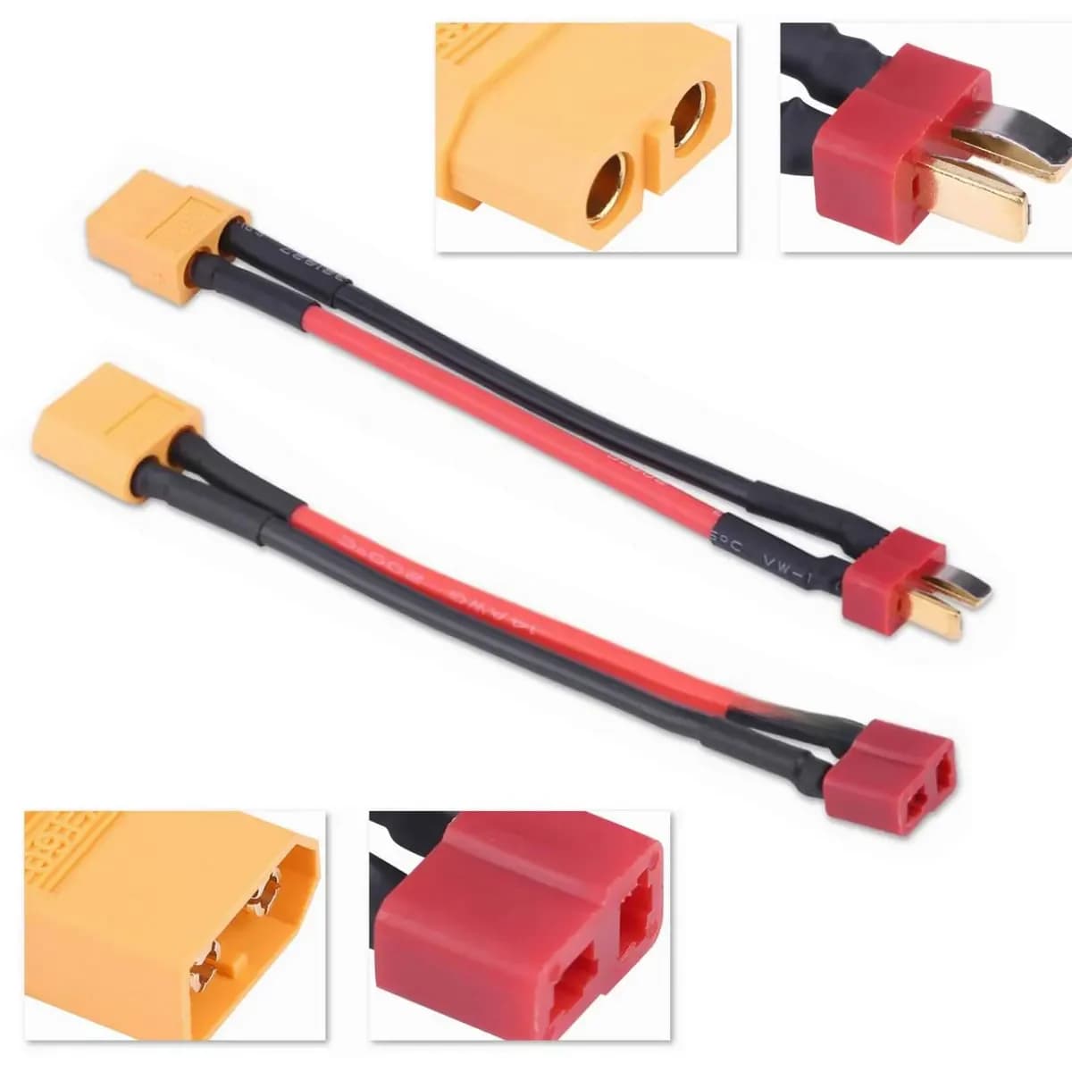 Câble de connecteur adaptateur mâle femelle XT60 vers Deans, prise en T pour batterie Lipo 14awg, pièces RC