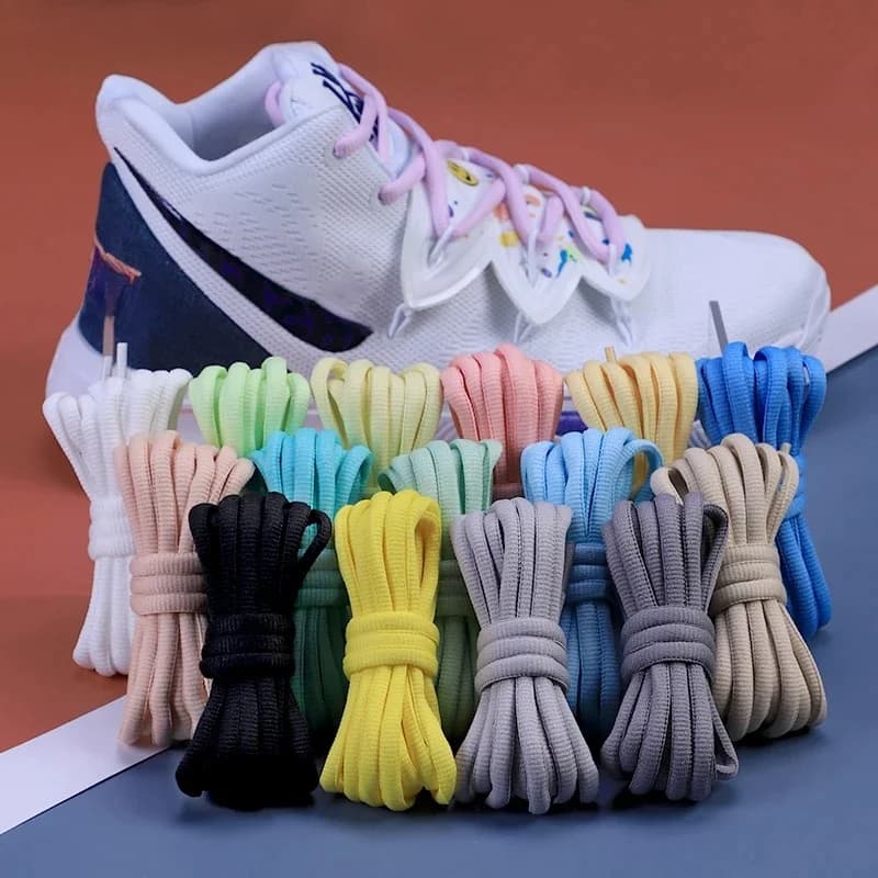 1 paire de lacets de chaussures ovales, demi-ronds, pour chaussures de sport et baskets de course, lacets de chaussures durables qui ne se décolorent pas.