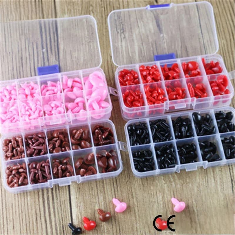 33 pièces nez de sécurité yeux Triangle nez yeux en plastique pour poupées jouets Crochet ours poupées nez yeux Amigurumi faisant des accessoires jouets