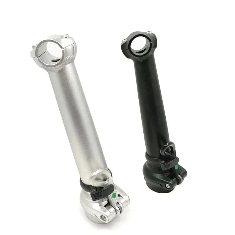 412 tige de vélo pliante 25.4mm-guidon 28.6mm-fourche 21.5cm Double écrou fixation intérieur tige pliante Tube noir/argent