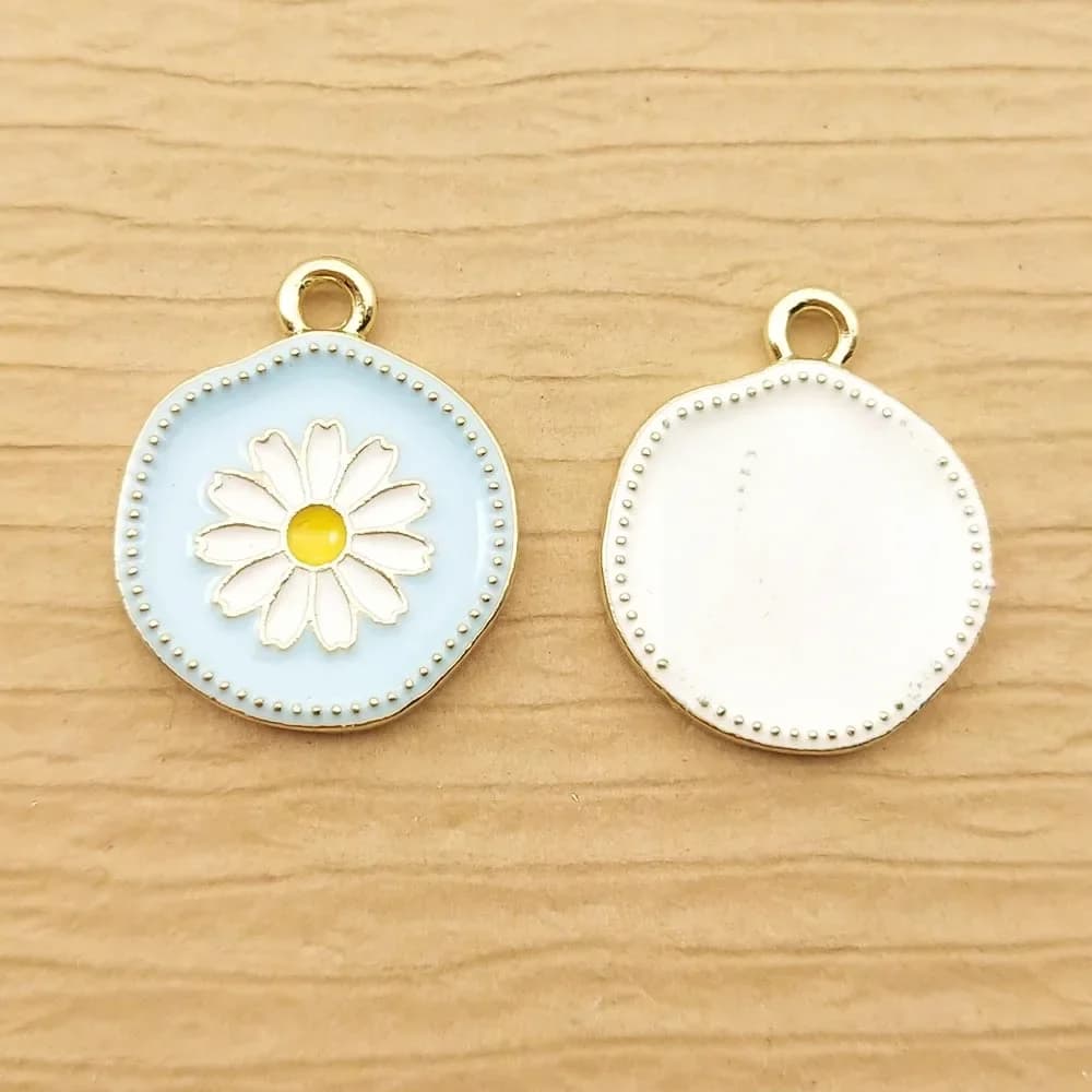 Breloque fleur en émail pour la fabrication de bijoux, 10 pièces, collier, Bracelet, boucle d'oreille, pendentif, accessoires de bricolage, alliage de Zinc plaqué or
