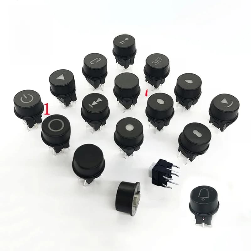 2 pièces 8*8*8.5mm DIP-6P avec lumière LED Tactile Micro bouton poussoir interrupteur momentané + peut transformer la lumière bouton rond capuchon de commutateur
