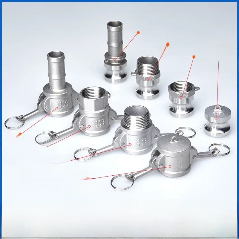 Adaptateur de raccordement Camlock pour arroseur de jardin en acier inoxydable 304, 1/2' 3/4' 1", raccord rapide Camlock pour pompes à tuyau et raccords.