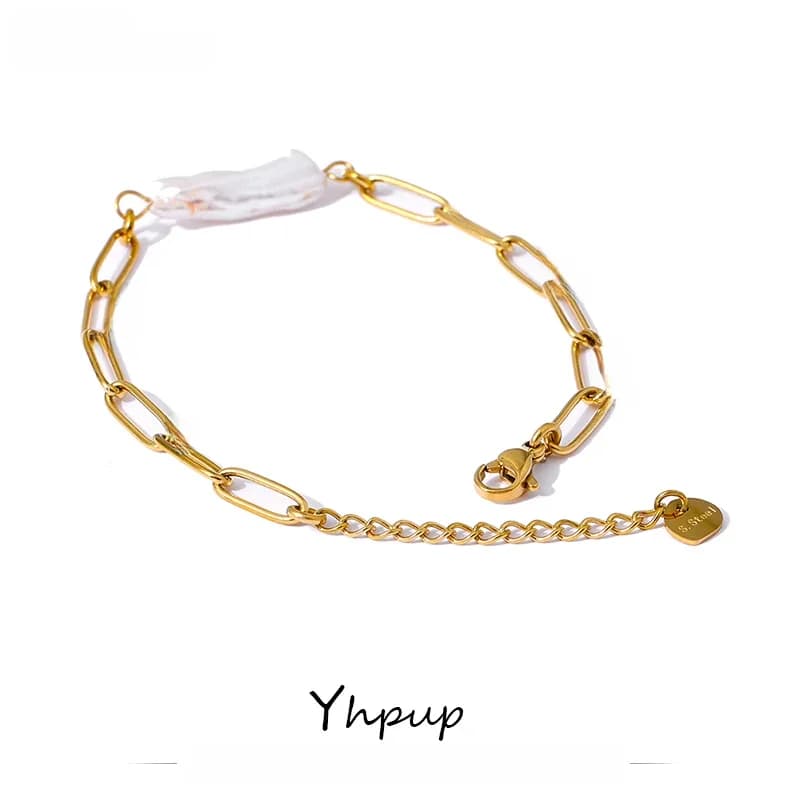 Yhpup Bracelet chaîne de perles naturelles tendance tempérament métal doré 18 K plaqué charme pour femmes бижерия для ж dikщин cadeau de bureau