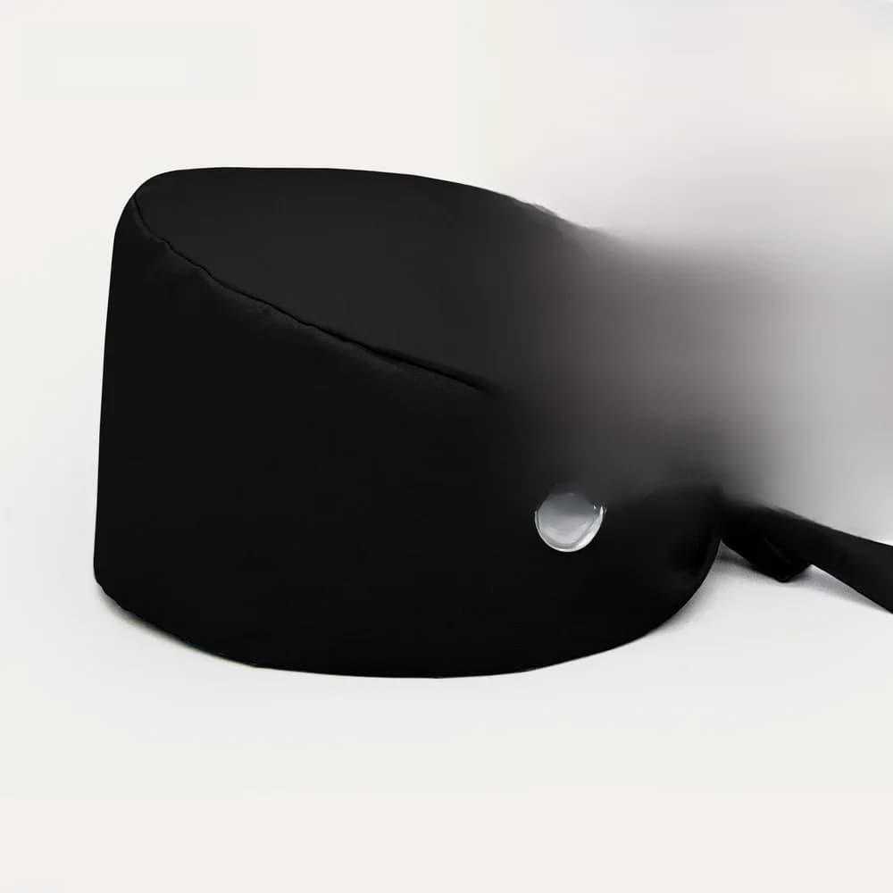 Bonnet de travail chirurgical noir unisexe avec bouton, bonnet d'allaitement 100% coton, chapeau UC pour femme, hôpital pour animaux de compagnie, dentiste, spécialiste