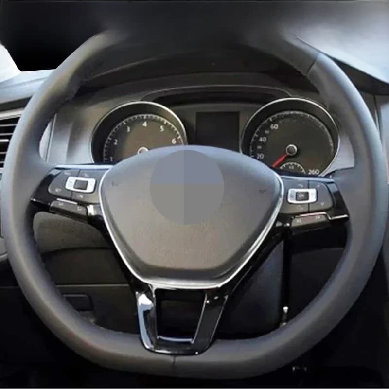 Housse de volant de voiture en Faux cuir noir, confortable et portable, pour Volkswagen VW Mk7, nouveau Polo, Jetta, Passat B8, Tiguan, bricolage