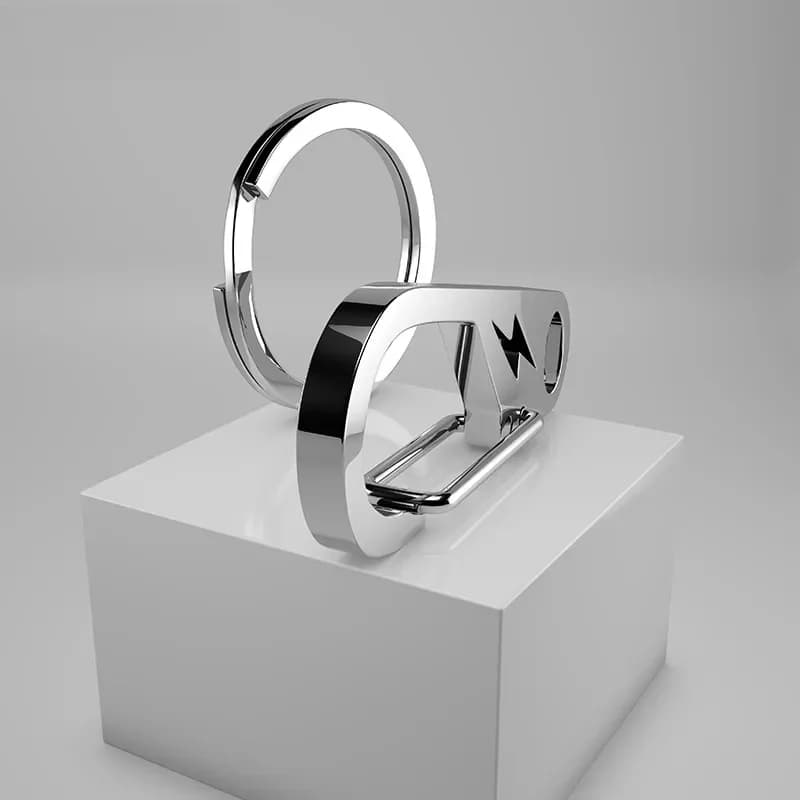 Porte-clés en acier inoxydable, Design créatif de signe de foudre, porte-clés suspendu à la taille, porte-clés en métal fait à la main, porte-anneaux pour voiture Y99