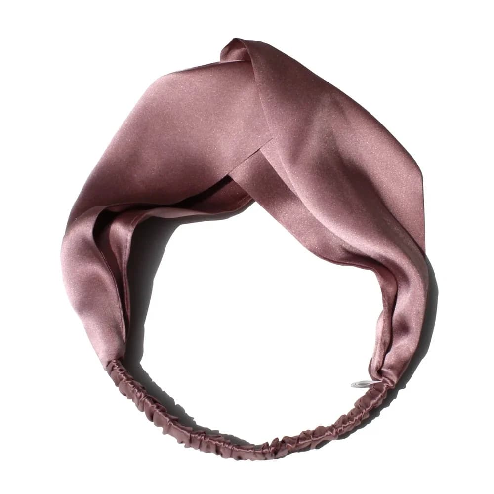 100% bandeaux en soie de mûrier pour femmes Vintage croix élastique tête enveloppement cheveux accessoires 16 Momme