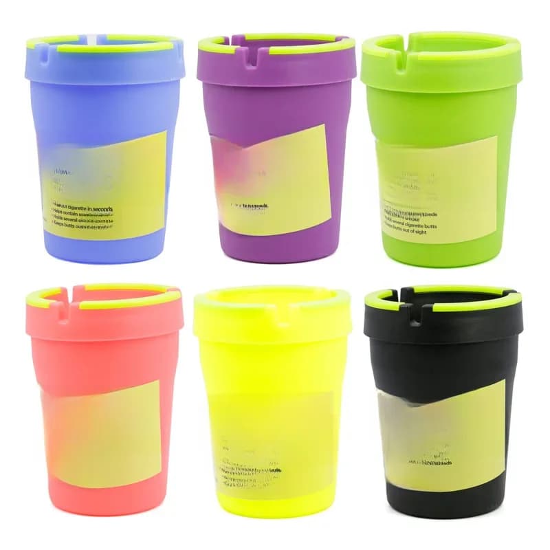 Seau à fesses lumineux auto-cendrier en plastique multifonctionnel portable durable à la mode voiture extérieure double couche fumée de Cigarette
