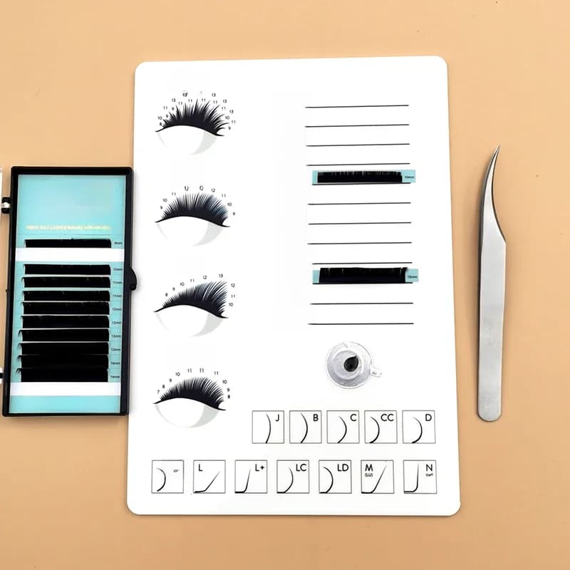 1 support de cils, palette de colle pour Extension de cils, panneau acrylique pour faux cils, tampon de cils, outils de cils, marque OEM, étiquette privée