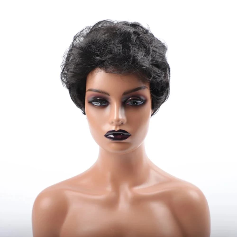 Perruques Synthétiques Courtes pour Femmes Noires, Afro, Noir, Marron, Blonde, Vidéo Rouge, Cheveux Blancs, Vague Naturelle, Cheveux Synthétiques Courts