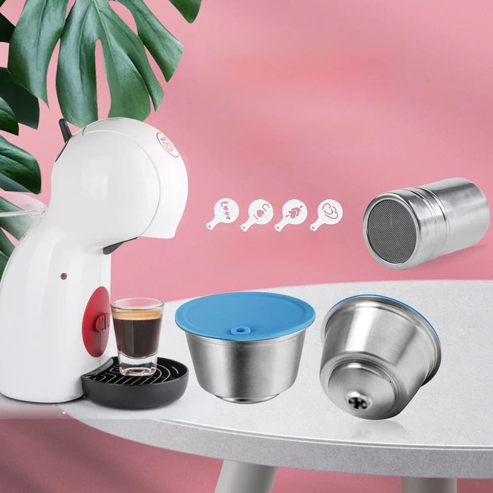 RECAFIMIL Capsule de café réutilisable pour Dolce Gusto recharge dosette tasse de filtre en acier inoxydable pour Machine à café Nescafé Crema Maker