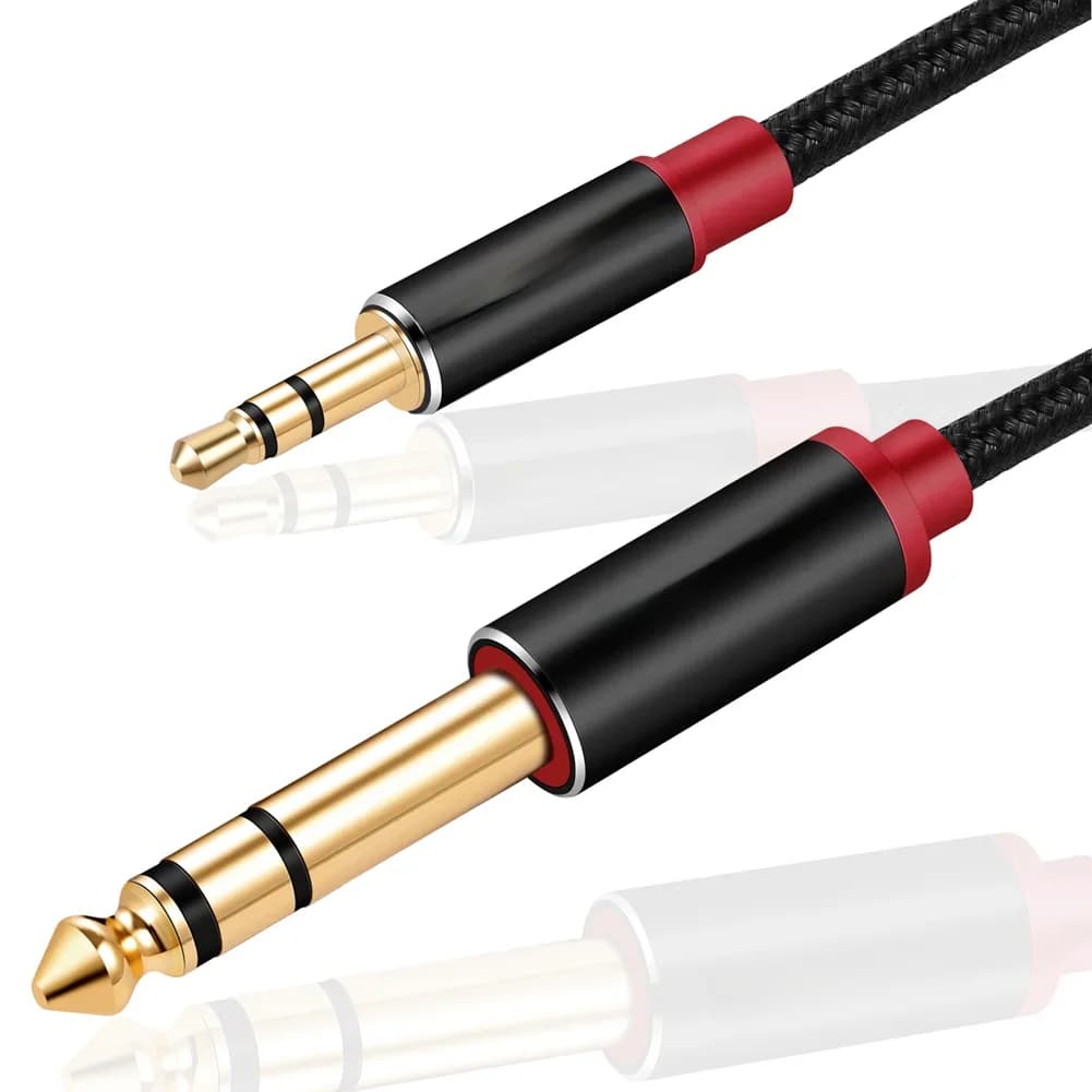 SHULIANCABLE – câble Audio stéréo TRS 3.5mm à 6.35mm, câble Audio stéréo 6.35 1/4 "mâle à 3.5 1/8" mâle pour guitare, iPod, ordinateur portable