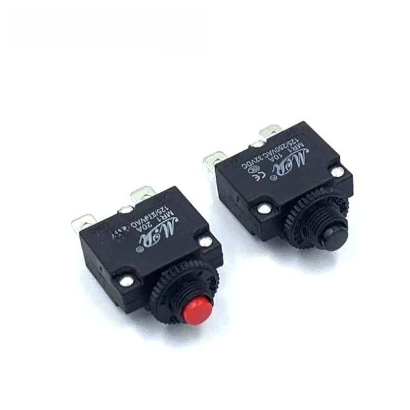 Réinitialiser le disjoncteur à fusible MR1 2A 3A 4A 5A 6A 7A 8A 10A 15A 20A, interrupteur thermique, protecteur de surcharge, bouton poussoir noir WP-01
