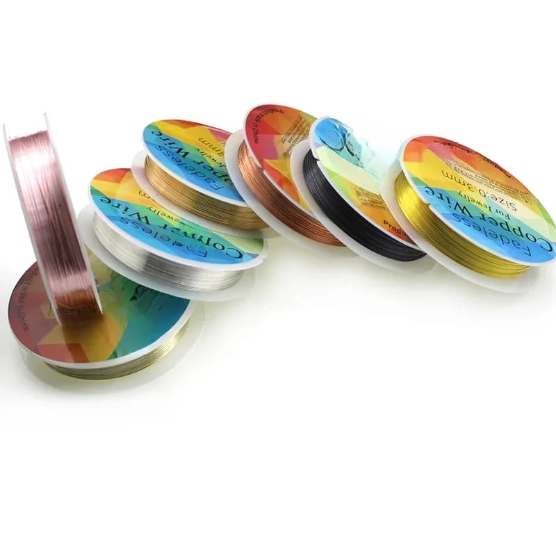 Fils de cuivre colorés pour bracelet de bricolage, fil de perles pour bijoux, fournitures de bricolage, accessoires de bijouterie
