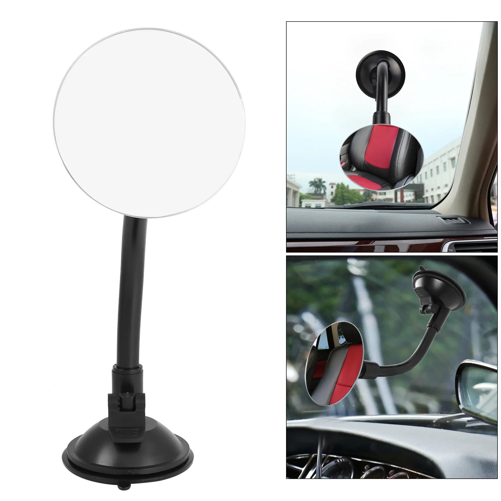Rétroviseur de voiture réglable X Autohaux pour angles morts, avec ventouse rotative, bras noir, pour tous les véhicules universels