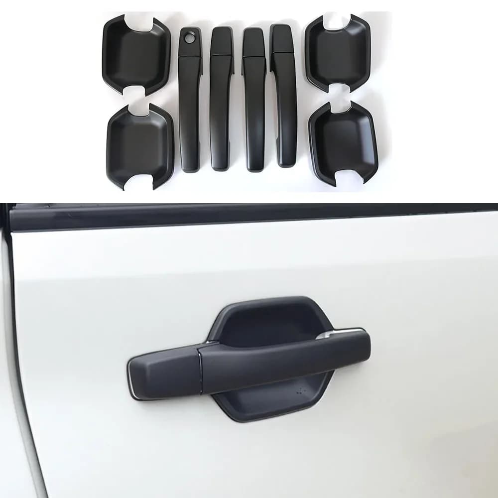 Poignée de porte ABS noir mat + couvercle de cuvette de porte adapté pour Mitsubishi Pajero V93/V97 2007 – 2020, pièces de Modification extérieure