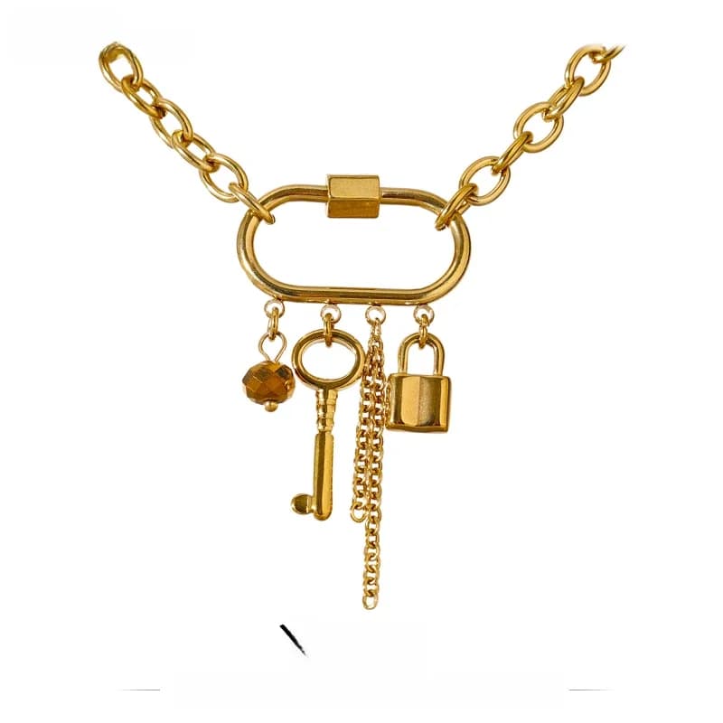 Yhpup – collier avec pendentif en métal et cristal, chaîne en acier inoxydable, ras du cou, bijoux à la mode, pour fête de déclaration