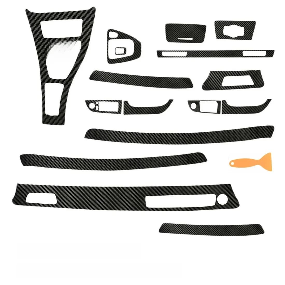 Autocollant d'habillage d'enveloppe de Fiber de carbone brillant intérieur 3D pour BMW série 3 E90 2005-2012 autocollants d'intérieur de voiture de conduite à gauche