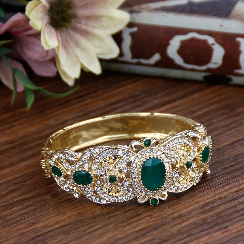 Sunspicems – Bracelet en or 18K pour femme, bijou de mariage, cadeau de mariage, style marocain et algérien