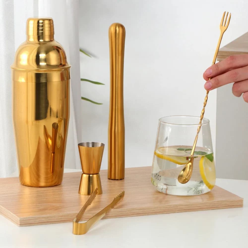 Ensemble de cocktail Boston arc-en-ciel en acier inoxydable, shaker à cocktail avec passoire, tasse à mesurer, kit de barman, outil de bar, 750ml, 1-5 pièces