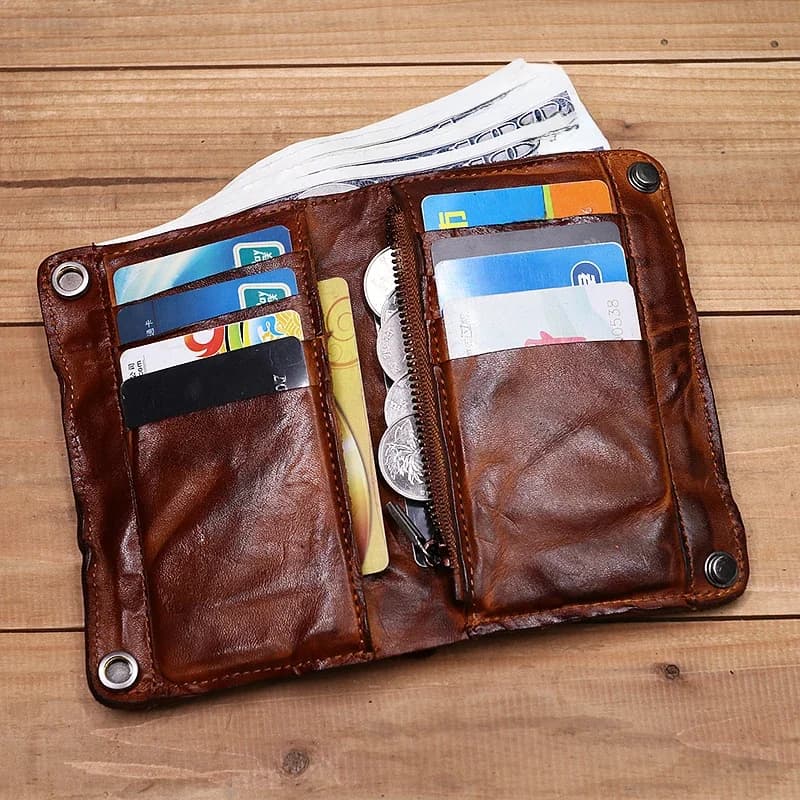 100% portefeuille en cuir véritable pour hommes Vintage froissé court à deux volets homme sac à main porte-carte de crédit avec fermeture éclair monnaie poche sac d'argent