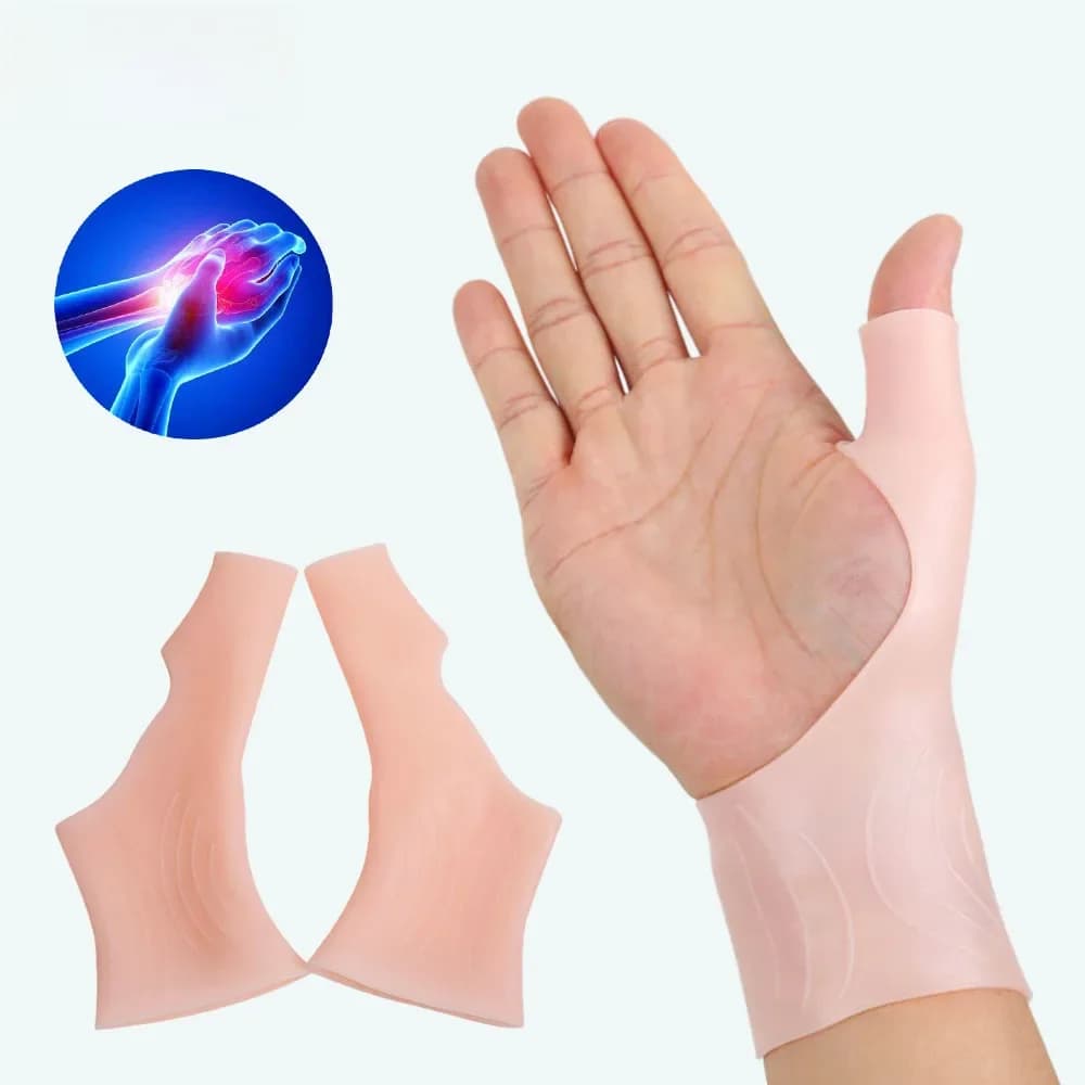 Gants de poignet en gel de silicone pour le pouce, support du canal carpien, ténosynovite, rhumatisme, arthrite, main, instituts oto, 1 paire