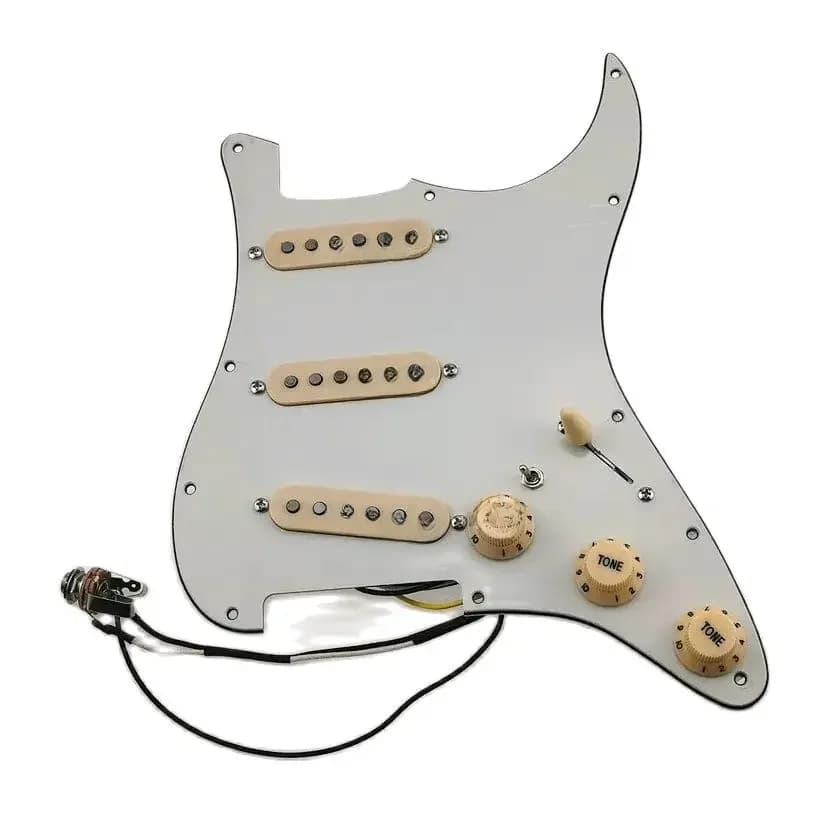Pickguard de guitare pré-câblé Wilkinson Alnico V SSS 7 voies entièrement équipé pour micros de guitare