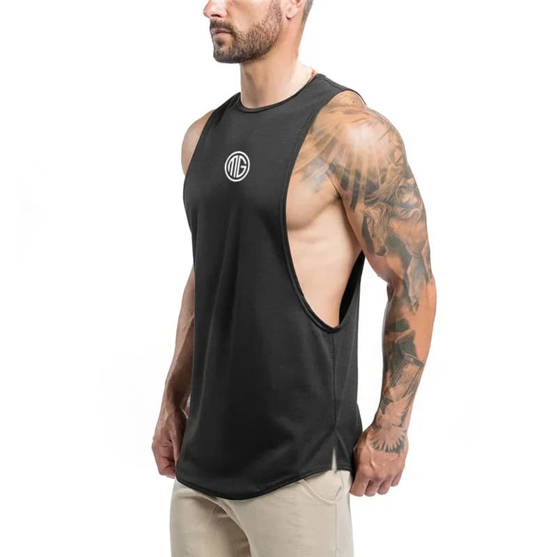Débardeurs de Fitness pour hommes, vêtements de Gym, musculation, entraînement, coton, gilet sans manches, décontracté, respirant, mode, écharpe, maillot de corps
