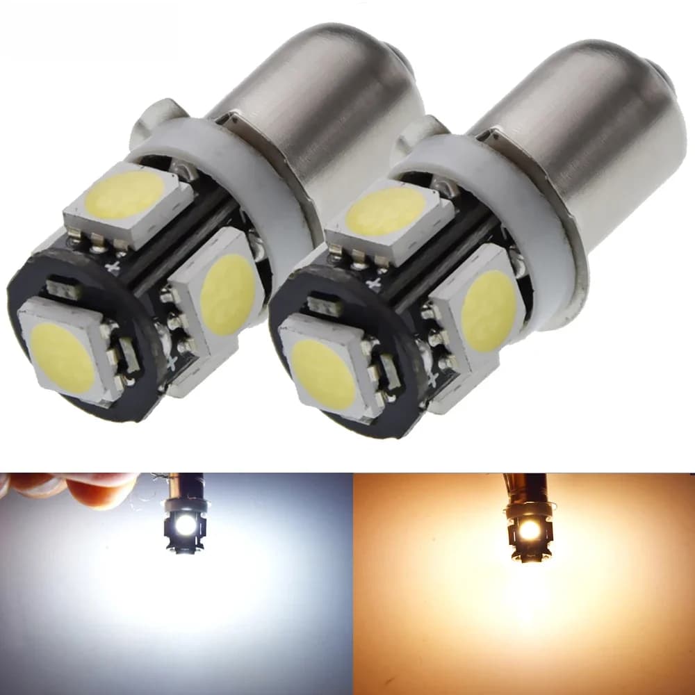 Ampoule de mise à niveau LED blanc chaud/blanc P13.5S PR2 PR3, lumière 5050 5SMD pour lampes de poche 3V 4.5V 6V 12V 18V, lampes torche de remplacement, 2 pièces
