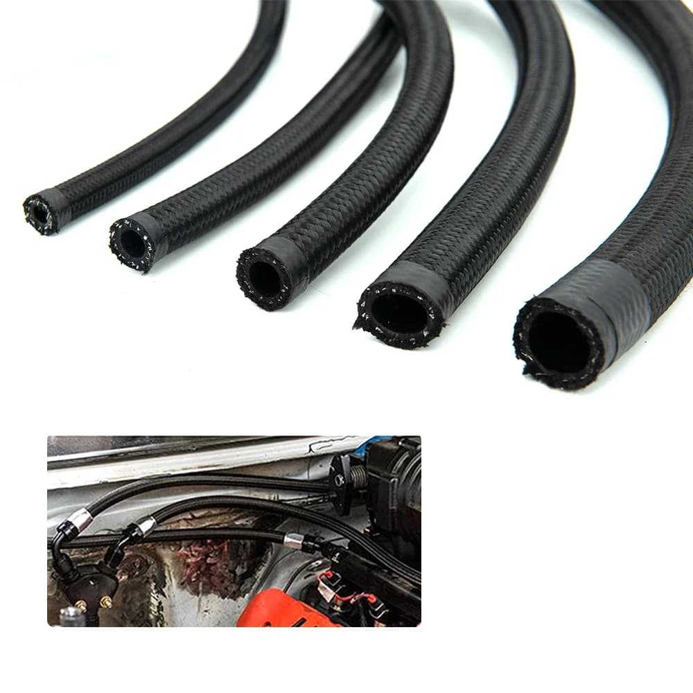 1M/3M/6M AN4 AN6 AN8 AN10 tuyau de carburant huile gaz refroidisseur tuyau ligne tuyau Tube Nylon acier inoxydable tressé à l'intérieur du caoutchouc CPE