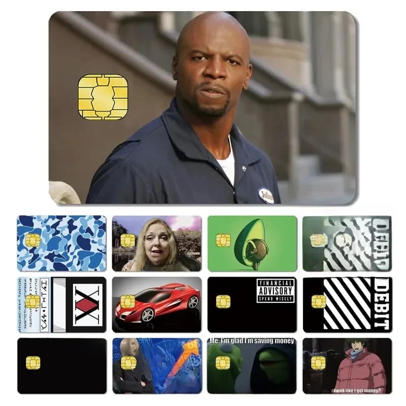Drôle mat Hentai argent Blockbuster Stonks carte de crédit carte de débit coque peau bande autocollant Film grande petite puce