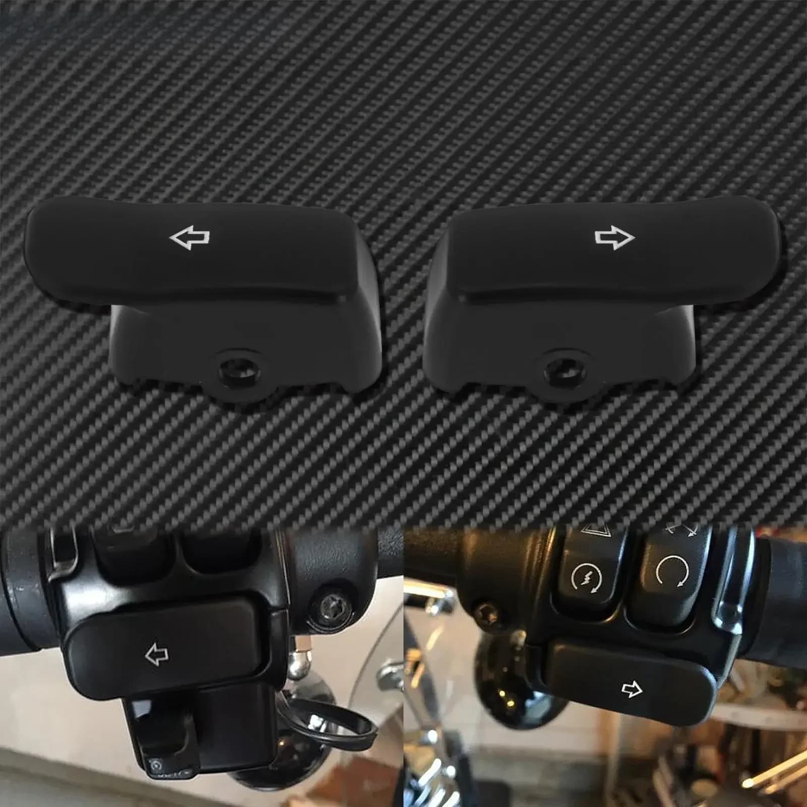 Capuchon d'extension de clignotant noir pour moto, couvercle étendu pour bouton de commutation pour Harley Softail Luxe FLSTN 2011-UP Sportster XL