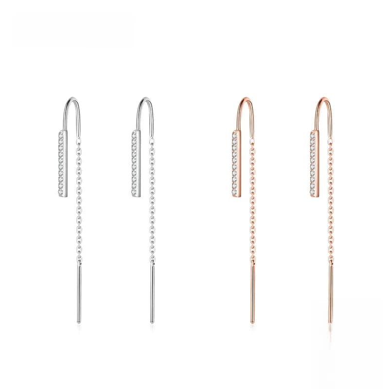 Modian minimalisme 100% 925 argent Sterling Long gland boucles d'oreilles mode charme balançoire balancent pour les femmes Grils bijoux Arete