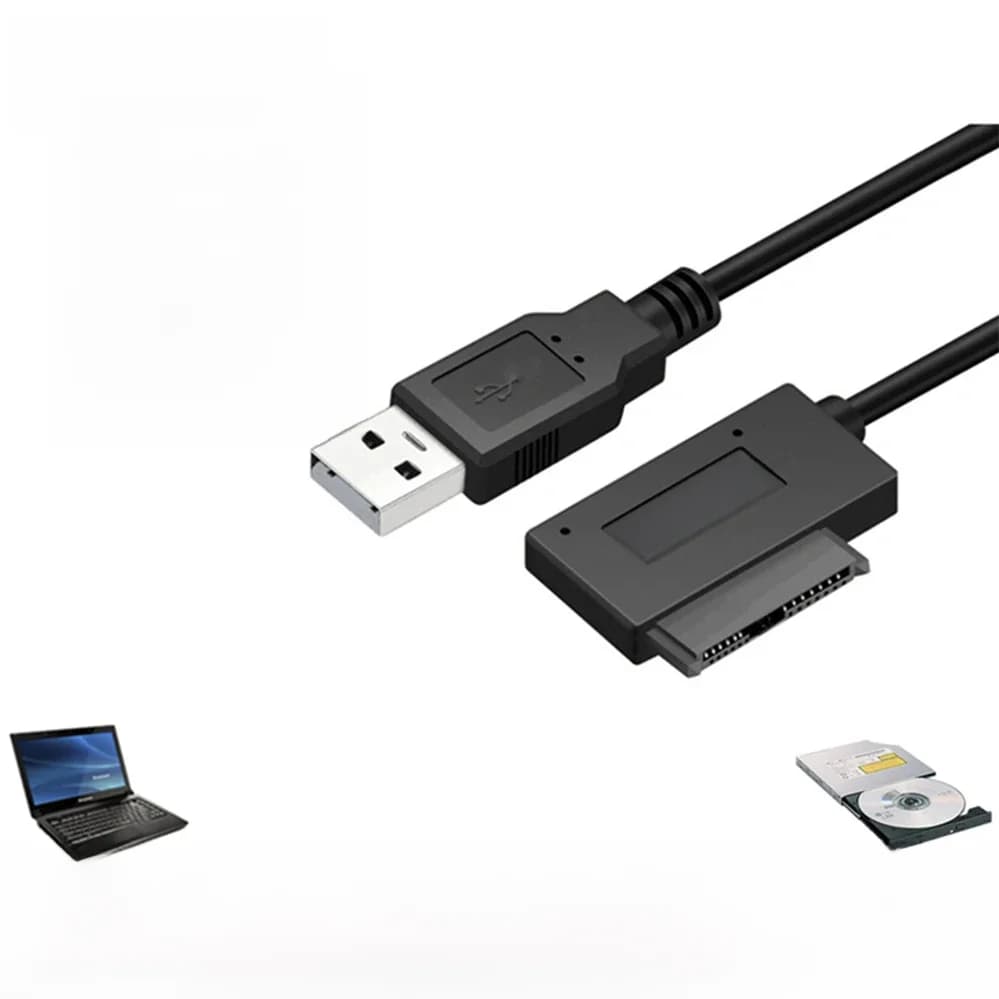 PzzPss USB 2.0 vers Mini Sata II 7 + 6 13 broches adaptateur câble de convertisseur pour ordinateur portable CD/DVD ROM convertisseur de lecteur mince HDD Caddy