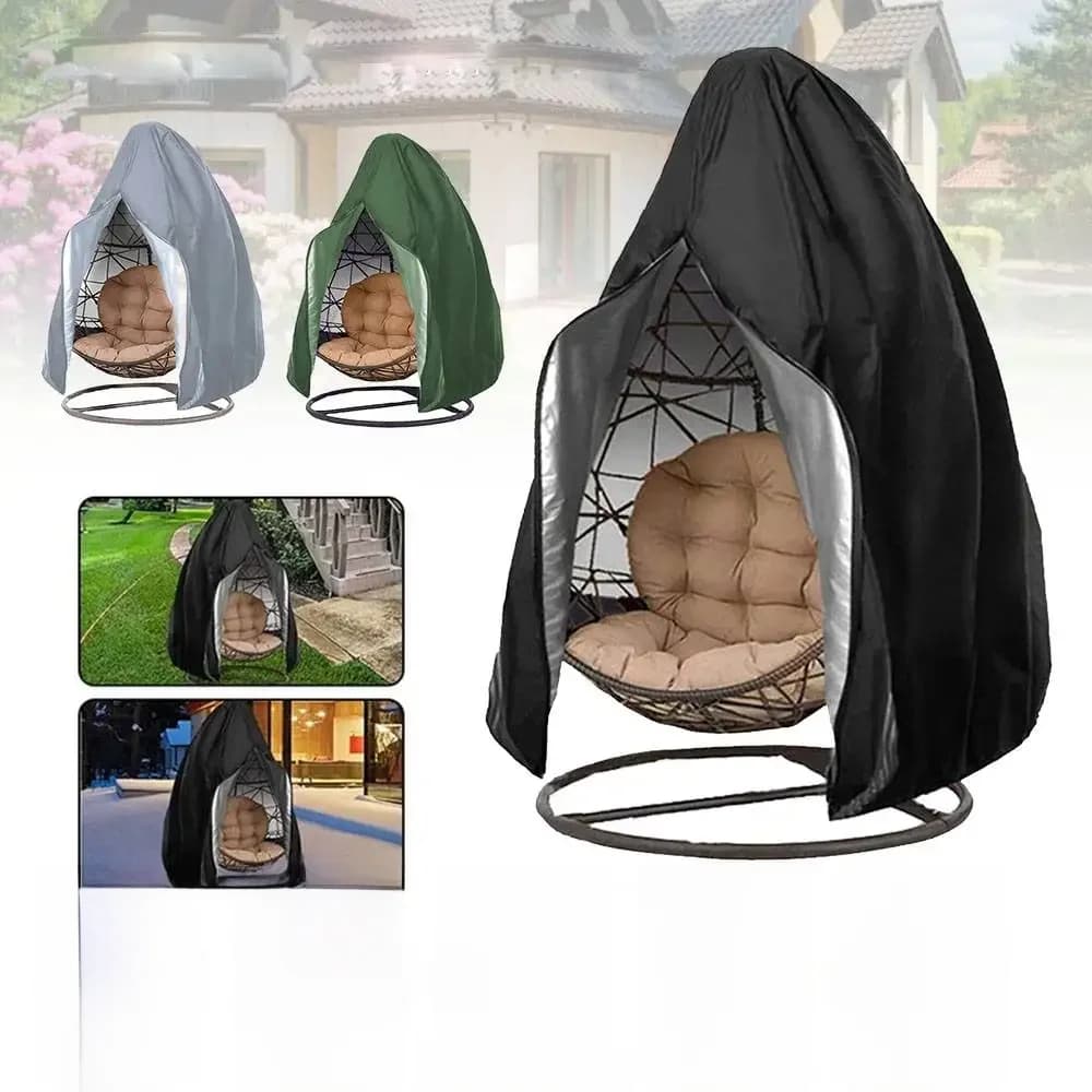 Juste de chaise pivotante en forme d'œuf pour jardin extérieur, hamac imperméable à l'eau et à la poussière avec fermeture éclair
