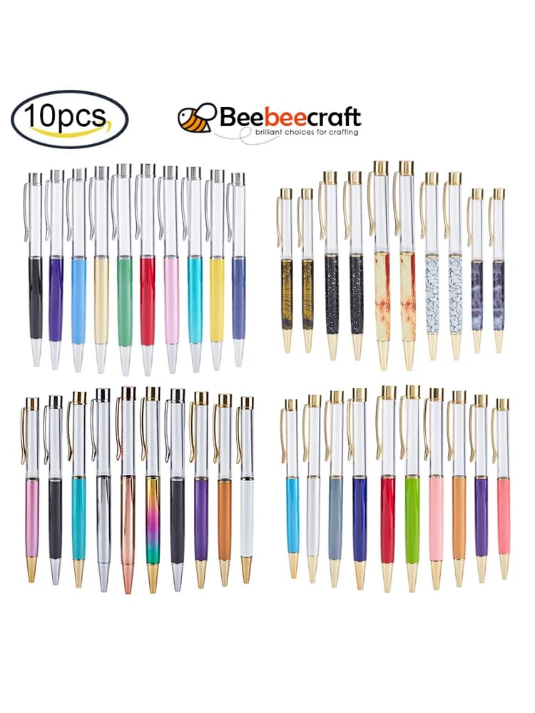 AfricTube-Stylos Flottants à Bille en Clip, 10 Pièces, Créatifs, pour Bricolage, Paillettes, Élection, Résine Xy