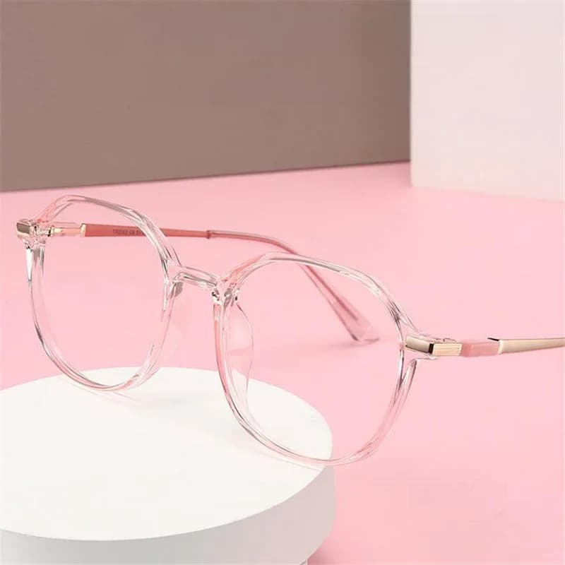 2025 Transparent rose cadre polygone moins lentille Prescription lunettes femmes hommes TR90 lunettes à courte vue 0 -0.5 -0.75 à-6.0