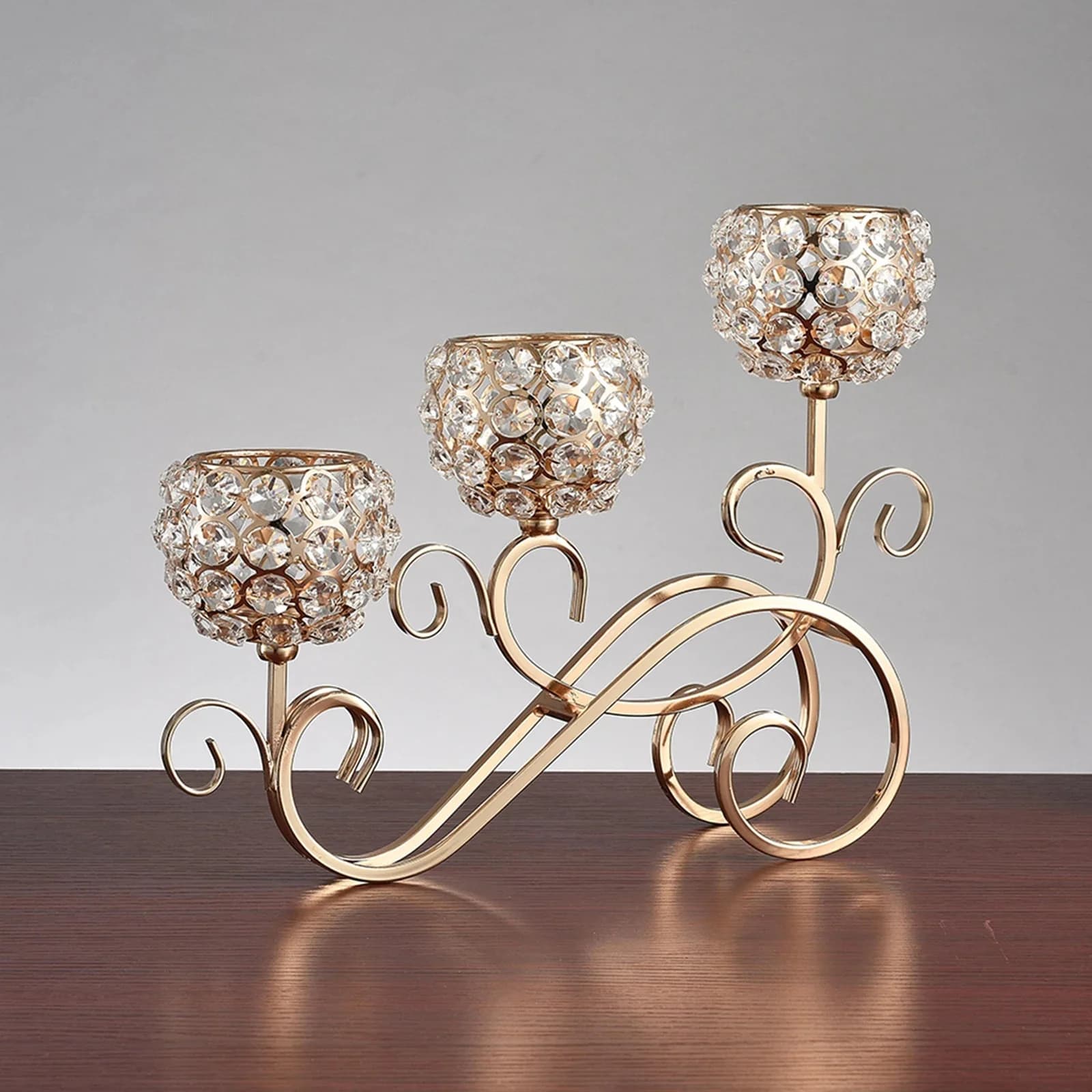 Bougeoir en cristal à 3 bras, candélabre, centre de table de décoration pour la maison