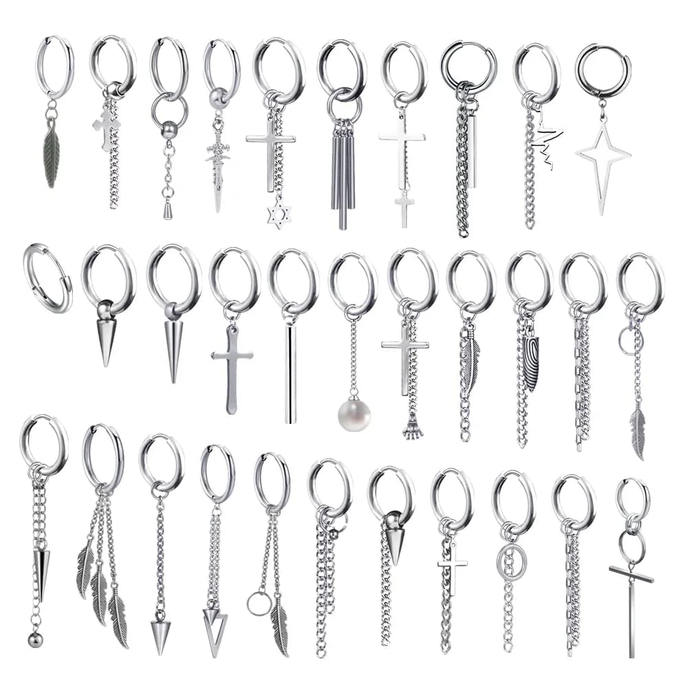 Boucles d'oreilles Punk à chaîne en acier inoxydable pour femmes et hommes, Pendants goth-pop Hip Hop, accessoires de bijoux, nouvelle collection 2021