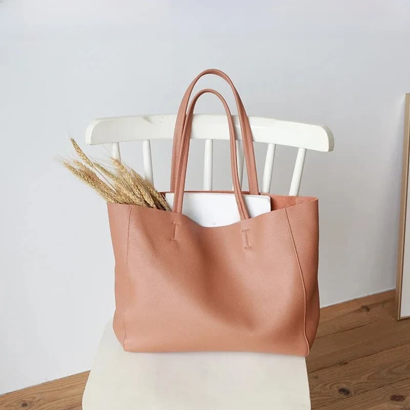 Sac à main de luxe en cuir véritable pour femmes, fourre-tout souple à première couche en cuir de vache, sac à bandoulière pour filles